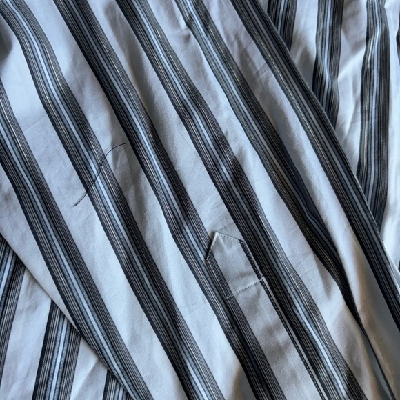 Crazy Horse Size XL Striped Silver & White Shiny Dress Shirt Button Down NWOT - Picture 8 of 16